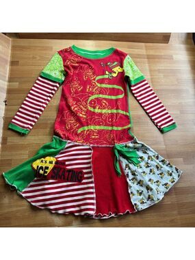 Christmas Woodstock skating homemade dress